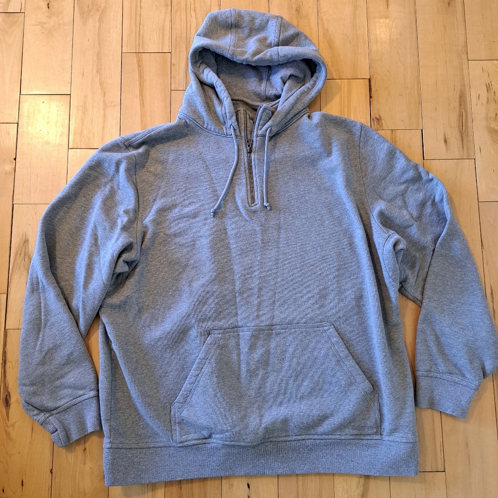VGUC! L.L. Bean Katahdin Iron Works Quarter Zip Sweatshirt Gray Heather
